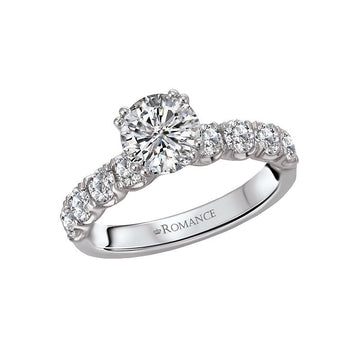 Bandora 14K White Gold 8-Stone Semi-Mount Lab Grown Diamond Engagement Ring