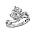 Orbelle 14K White Gold Semi-Mount Diamond Wave Shank Engagement Ring