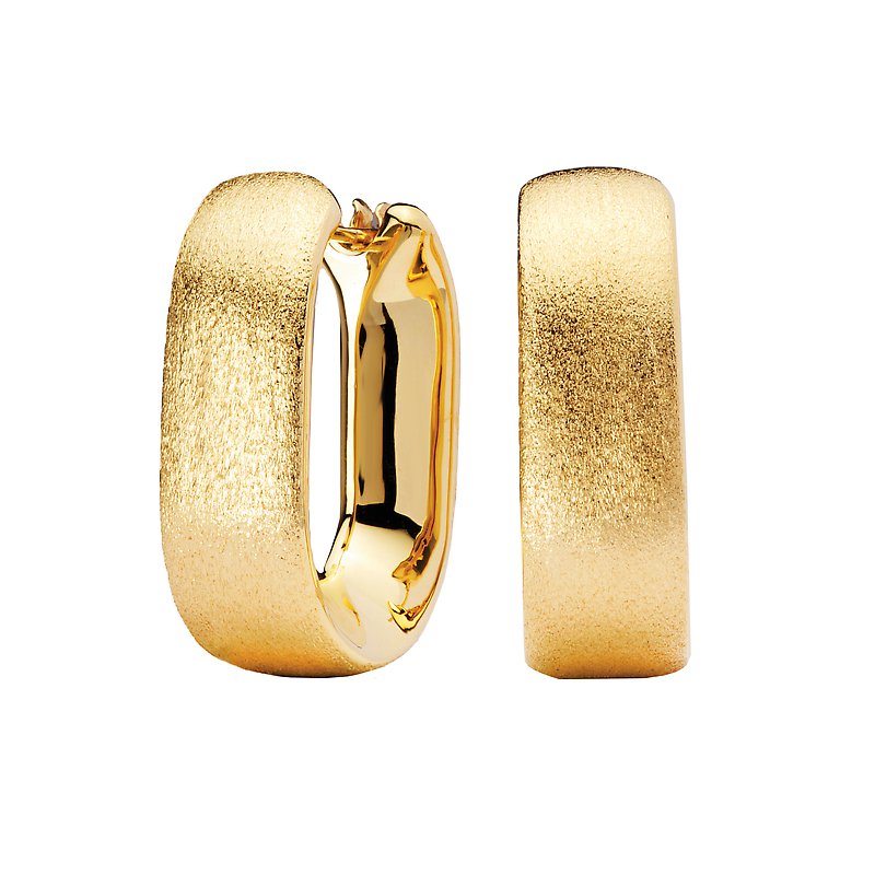 Luxora 14K Yellow Gold Italian Oval Fashion Hoop Earrings