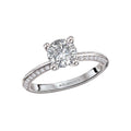 Orbelle Knife Edge Banded Diamond Engagement Ring | 14K White Gold