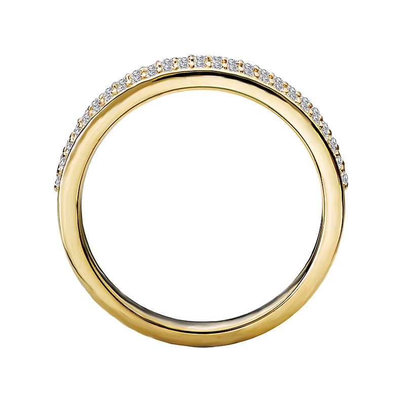 Luxora 14K Yellow Gold Diamond Fashion Wedding Band - Classic Round White Diamond Ring