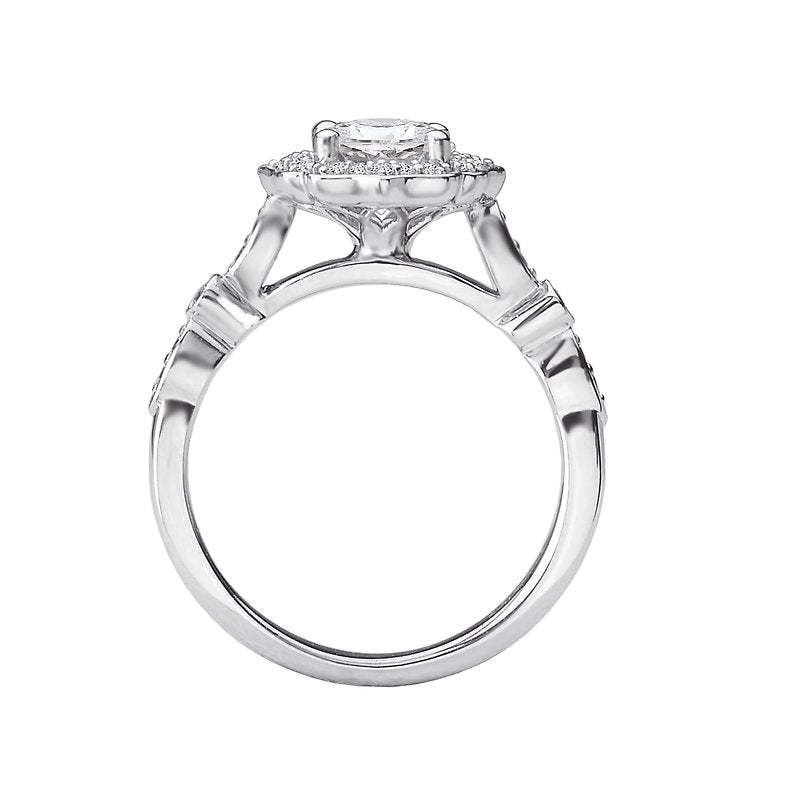 Orbelle Halo Semi-Mount Diamond Ring in 14K White Gold with Lab Grown Diamond