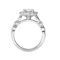 Orbelle Halo Semi-Mount Diamond Ring in 14K White Gold with Lab Grown Diamond