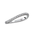 Orbelle Curved Wedding Band in 14K White Gold with Sparkling Diamonds
