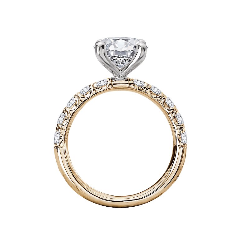 Orbelle 14K Yellow Gold Round Diamond Engagement Semi-Mount Ring