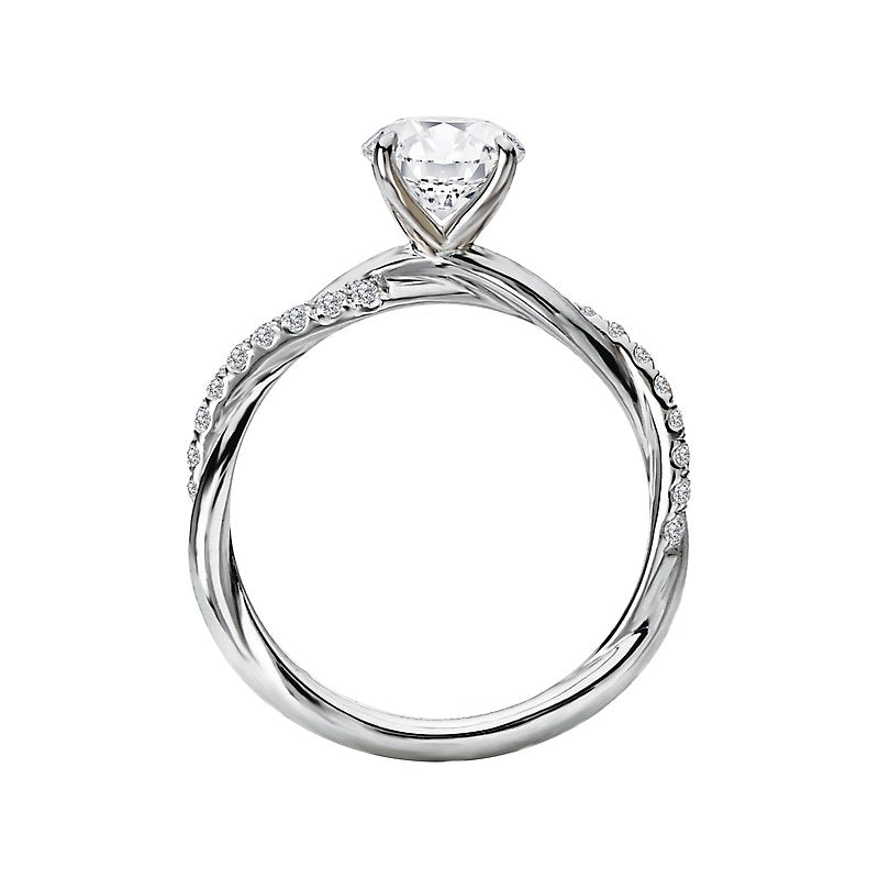Orbelle White Gold Twist Band Semi-Mount Diamond Engagement Ring