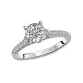 Glemera Peg Head Diamond Ring Semi-Mount in 14K White Gold