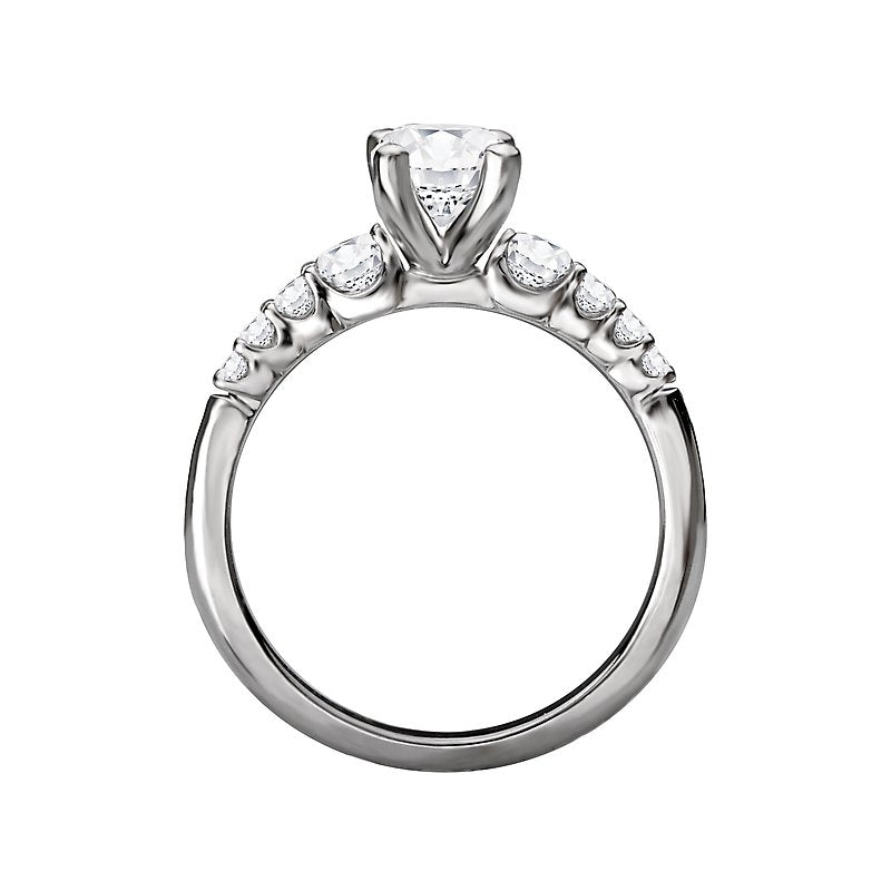 Bandora 14K White Gold Oval Lab Grown Diamond Semi-Mount Engagement Ring