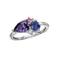 14K White Gold Luxora Amethyst and Sapphire Fashion Ring