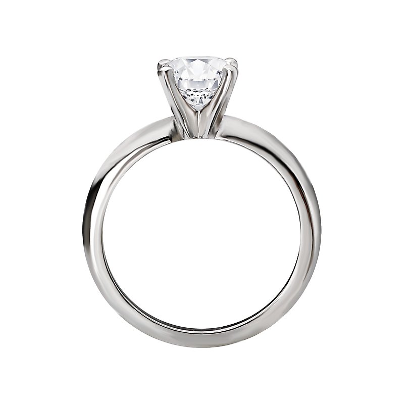 Glemera Solitaire Diamond Ring | 14K White Gold Semi-Mount | Round 8.2mm Center Stone
