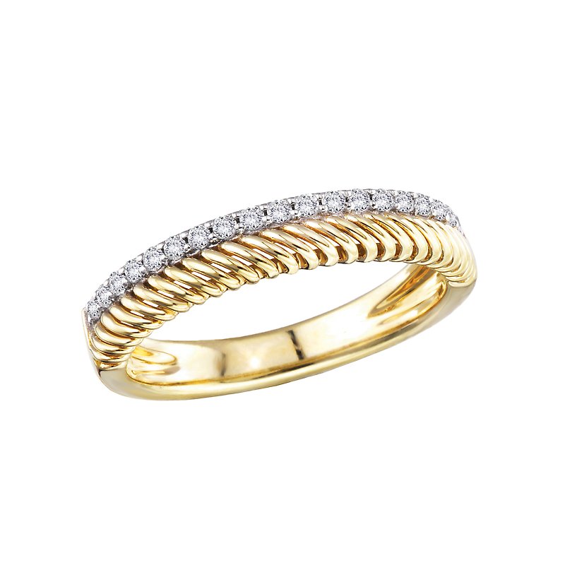 Luxora Two-Toned Diamond Ladies Fashion Ring - Classic Round White Diamond 14kt Gold Ring