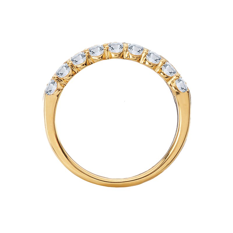 Luxora Triple Row Diamond Band 14K Yellow Gold Fashion Ring