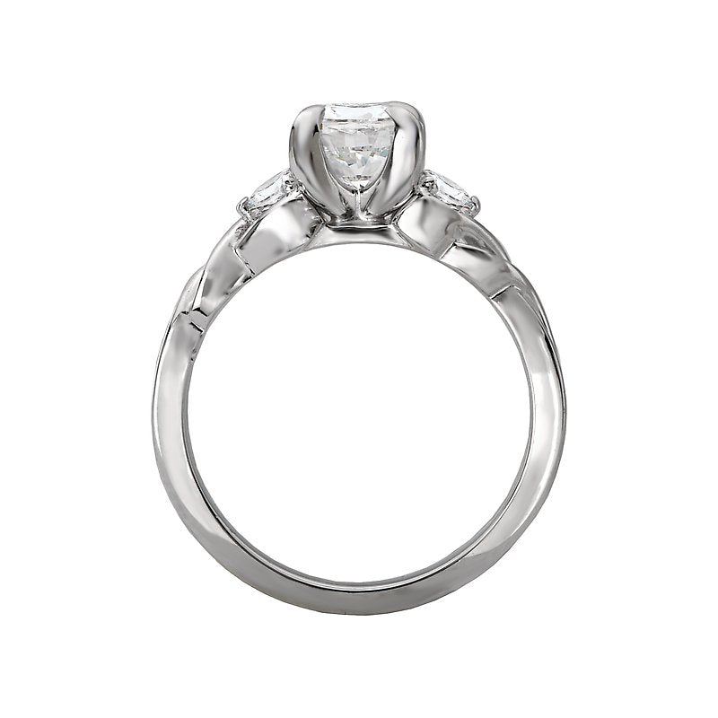 Orbelle 3 Stone White Diamond Engagement Ring in 18K White Gold