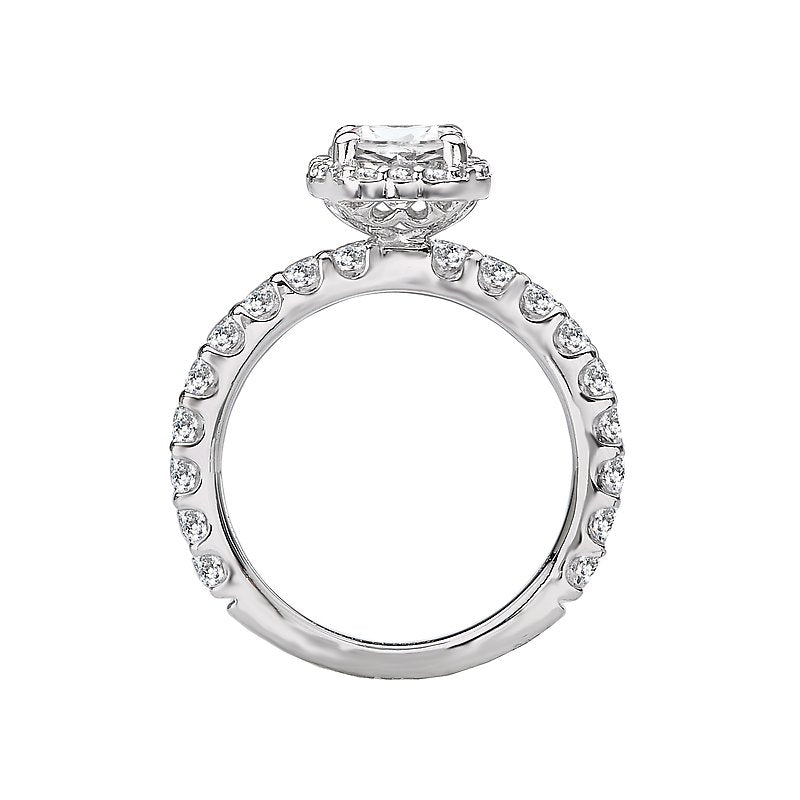Orbelle Halo Diamond Engagement Ring in 18K White Gold