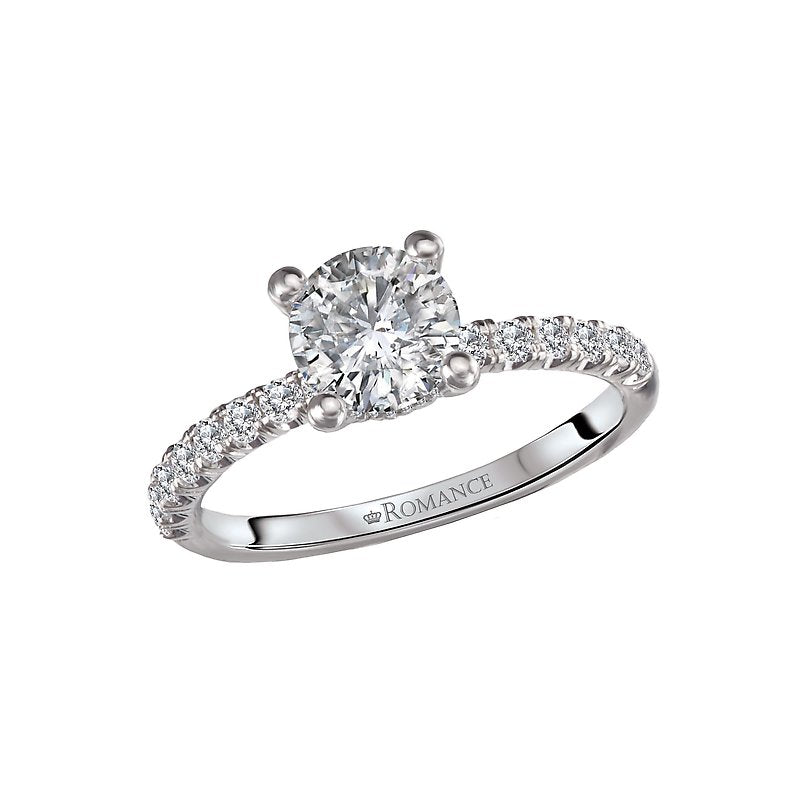 Orbelle Hidden Halo Diamond Engagement Ring | 14K White Gold Semi-Mount