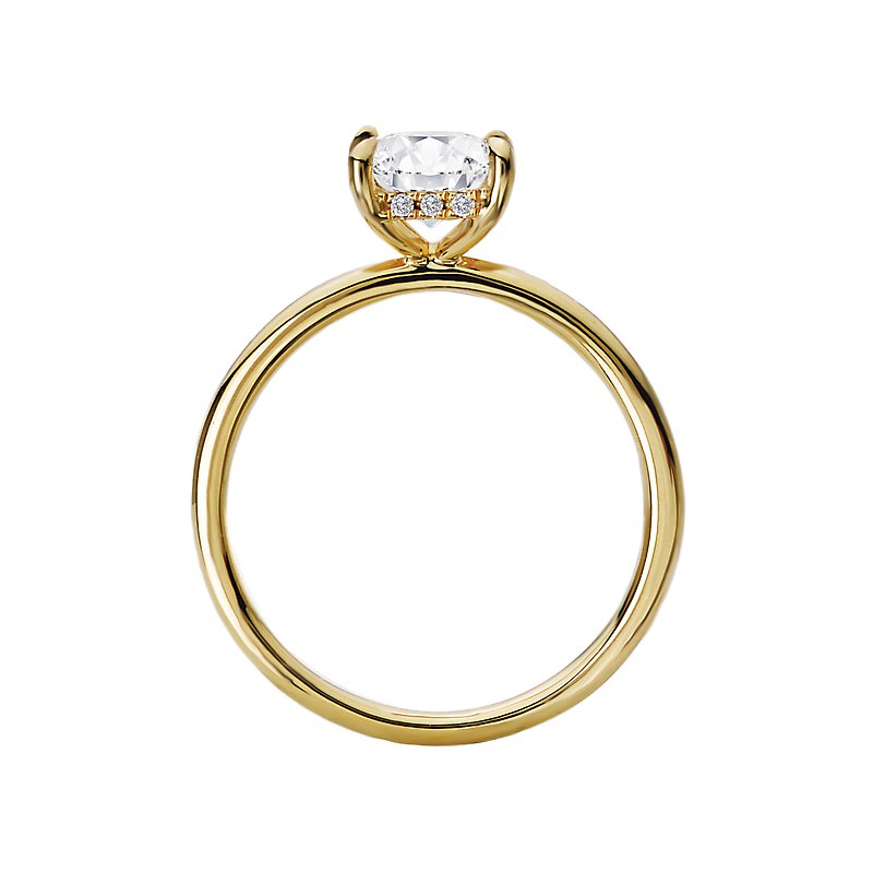 Orbelle 14K Yellow Gold Hidden Halo Princess Cut Diamond Engagement Ring