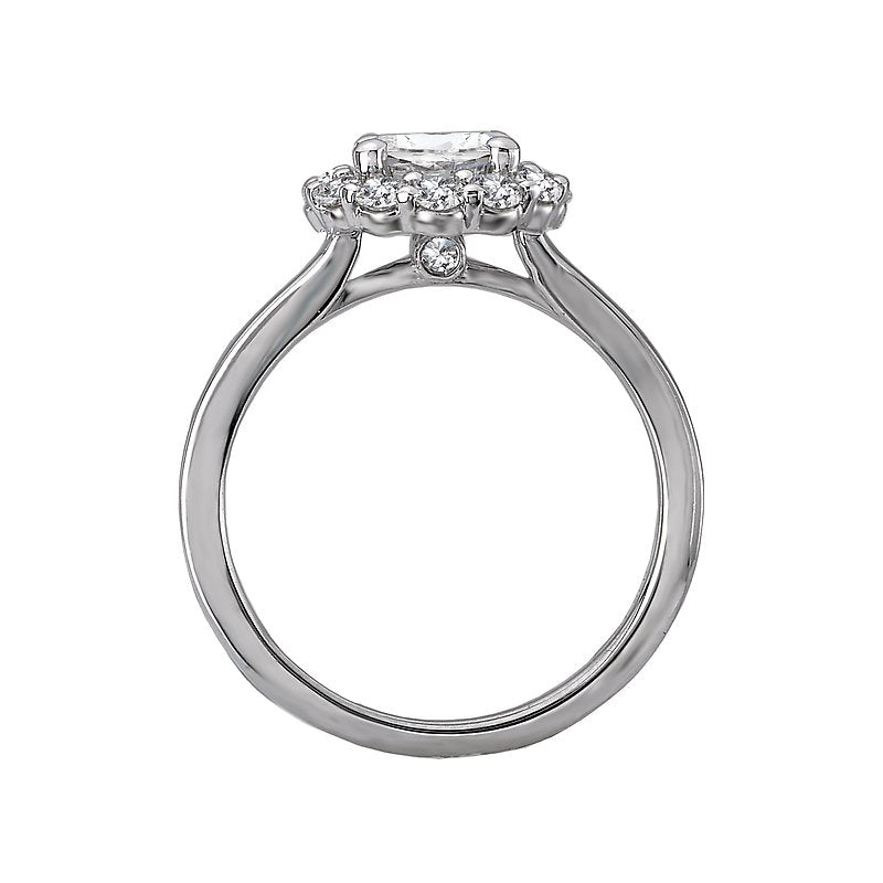 Orbelle Halo Split Shank Semi-Mount Diamond Ring in 18K White Gold