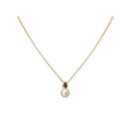 Chic 14kt Yellow Gold Freshwater Pearl and Garnet Pendant Necklace