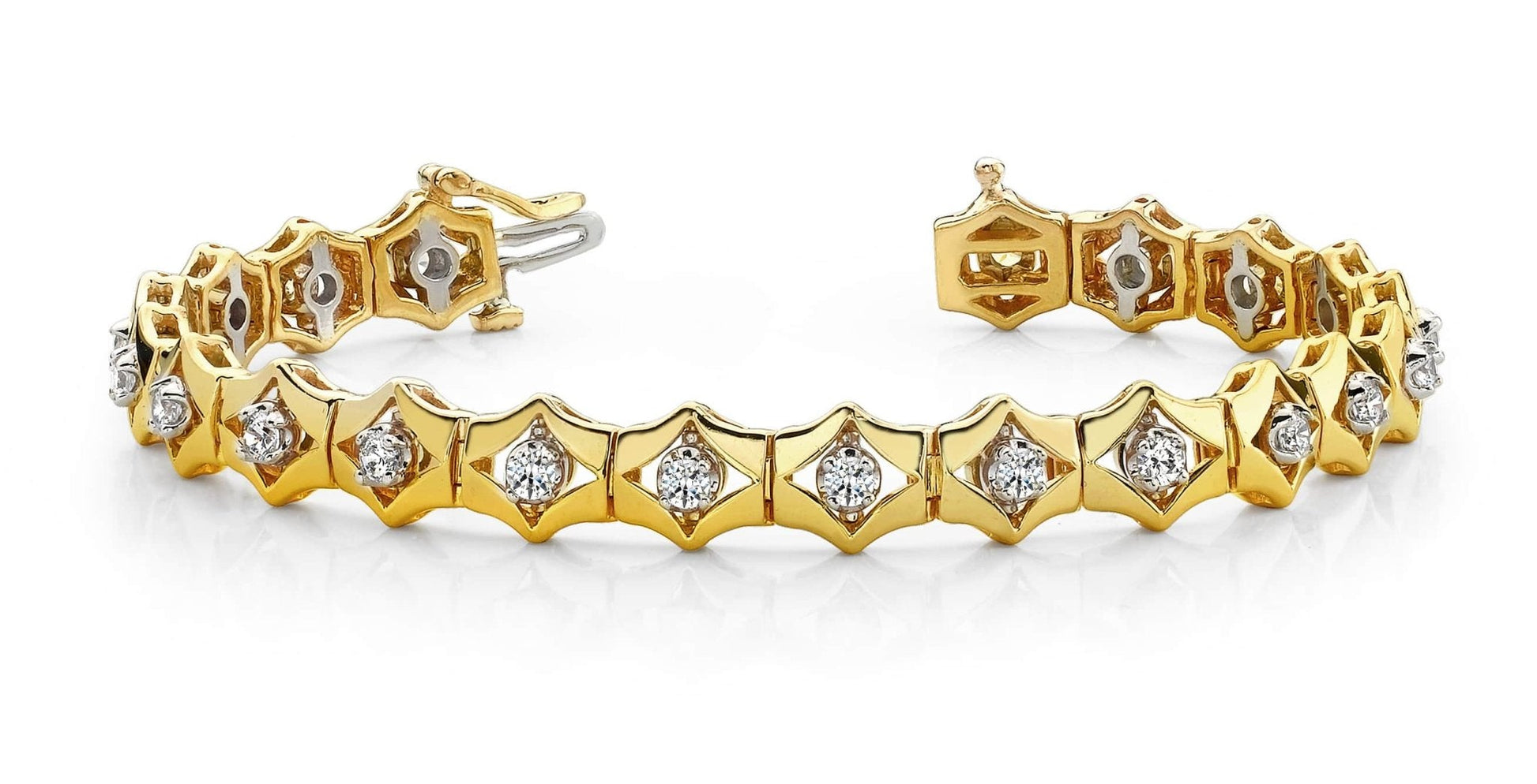 Floating Diamond Box Diamond Bracelet with 1.47 ct.(finished) 2.75mm - Luxury Time NYC