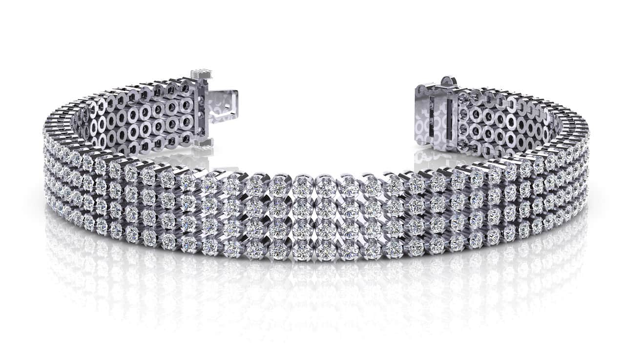 Four Row Diamond Bracelet with 8.82 ct.(finished) 2.0mm - Luxury Time NYC