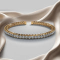 Half Bezel Set Flexible Lab - Grown Diamond Bangle with 3.03 ct.(finished) 2.5mm - Luxury Time NYC