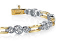 Three Across Bridge Link Diamond Bracelet with 1.01 ct.(finished) 2mm, 2.5mm - Luxury Time NYC