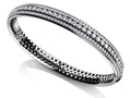 Three Row Channel And Prong Set Lab - Grown Diamond Bangle with 2.97 ct.(finished) 1.3mm, 2.4mm - Luxury Time NYC