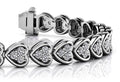 Triple Diamond Love Heart Lab - Grown Diamond Bracelet with 2.77 ct.(finished) 2mm - Luxury Time NYC